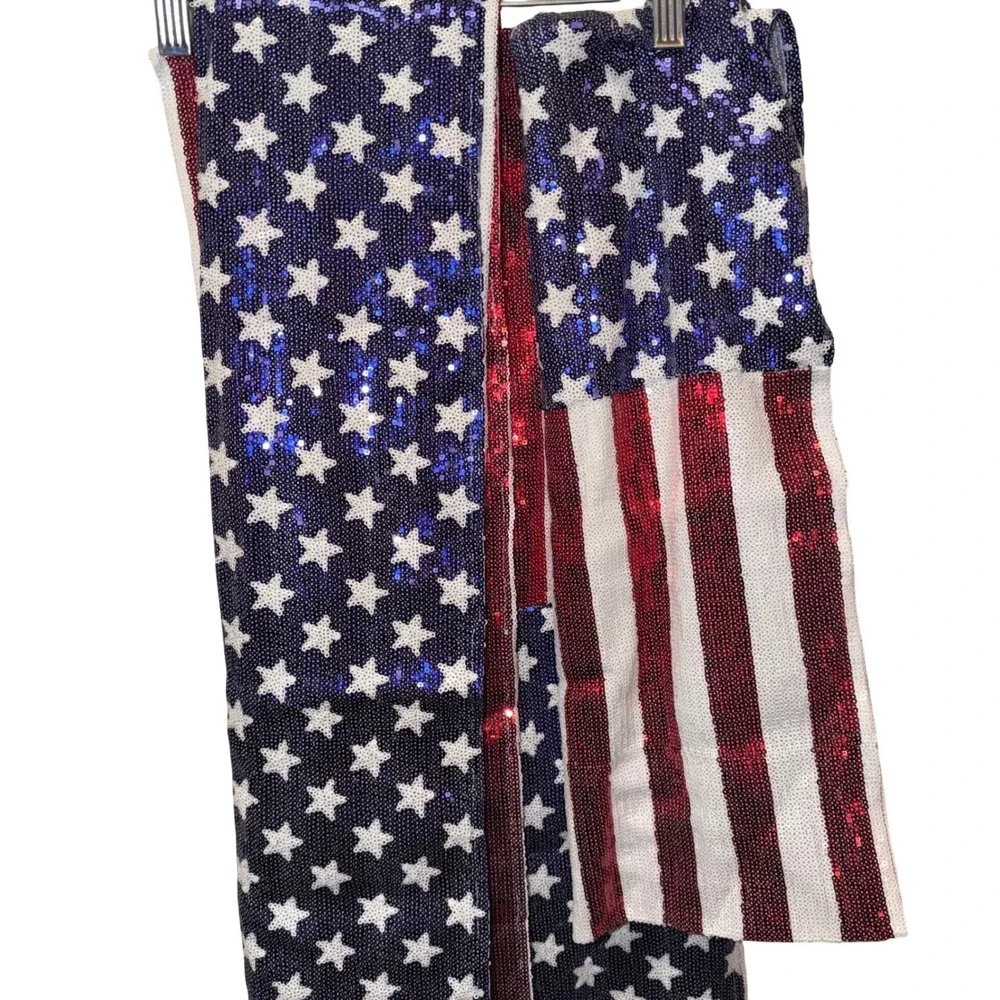 NWT 3 Pc Patriotic Sequin Table Runner Set 4th of July USA Flag 72
